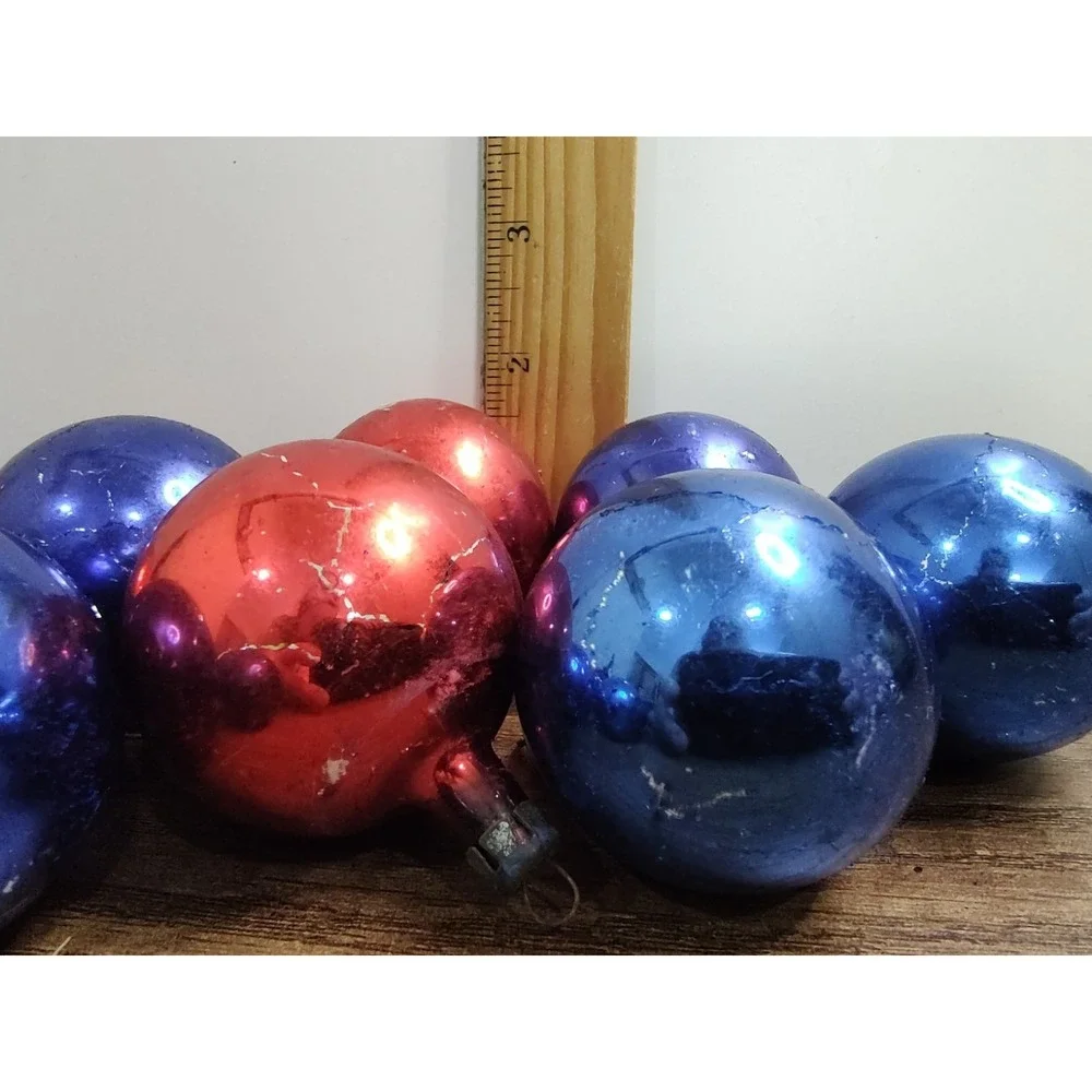 Vintage Mercury Glass Ball Christmas Ornaments 1 25